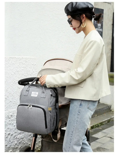 Large Capacity Mummy Diaper Backpack with Changing Mat – Baby Nursing Bag 36–55L for Travel
