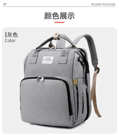 Large Capacity Mummy Diaper Backpack with Changing Mat – Baby Nursing Bag 36–55L for Travel