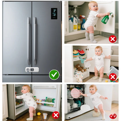 Child Safety Cabinet Locks 2-Pack – No-Tool Installation, Universal Fit for Drawers, Fridges & Cupboards