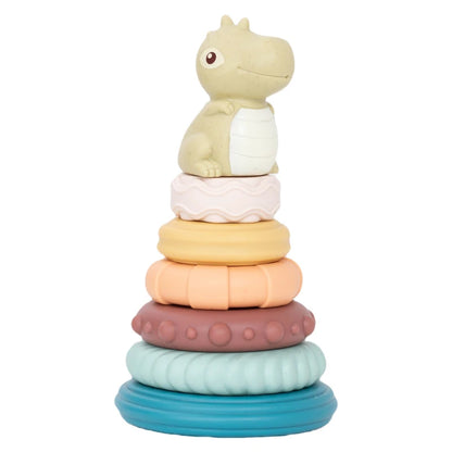 Dinosaur Stacking Tower Toy – Montessori Nesting Rings for Babies & Toddlers Ages 7–12 Months