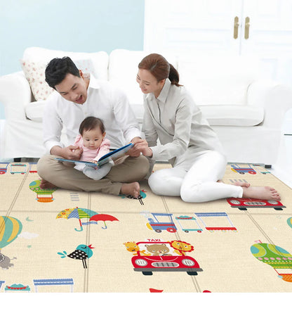 Double-sided Foldable Children Carpet Cartoon Baby Play Mat Educational Baby Activity Carpet Waterproof and Easy to Store