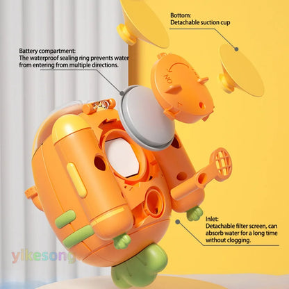 Baby Bath Electric Submarine Toys Shower Sucker Interactive Play Spray Bathtub Water Toys Sprinkler Baby Shower for Kids