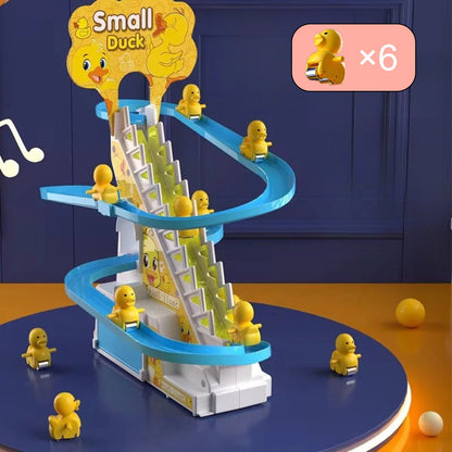 Electric Duckling Stair Climbing Toy – Musical Duck Track Slide for Kids Ages 3–6