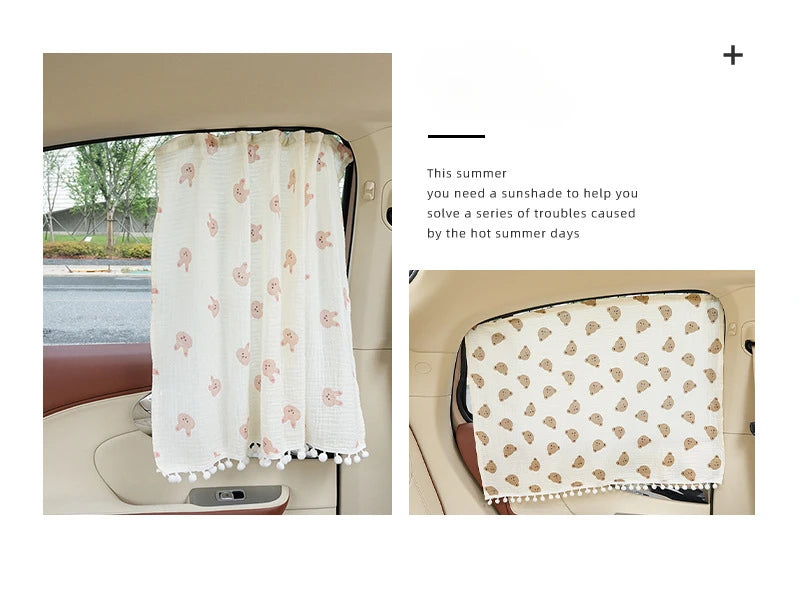 Kids Car Window Sun Shade Curtains – UV & Heat Protection