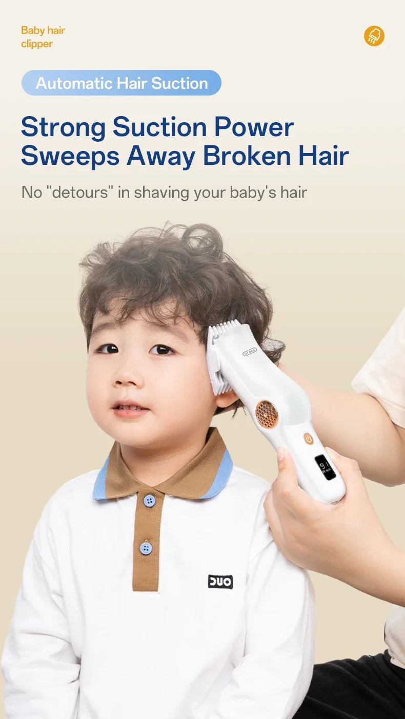 Hair-absorbing Hair Clipper Low Noise Baby Hair IPX7 Waterproof Household Children Clipper Electric Clipper Baby Care