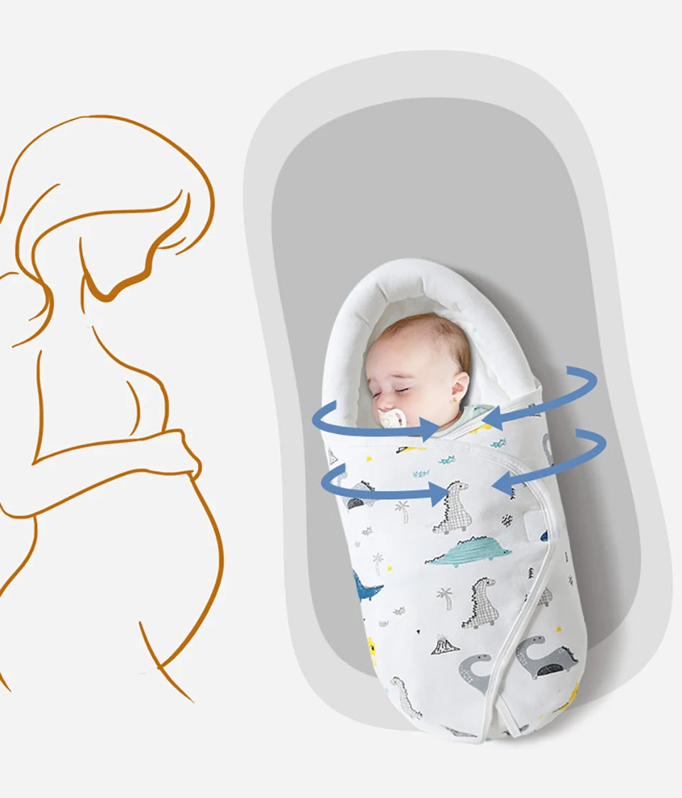 100% Cotton Baby Swaddle Wrap Blanket for Newborns – Anti-Startle Cartoon Sleep Blanket for 0–6 Months