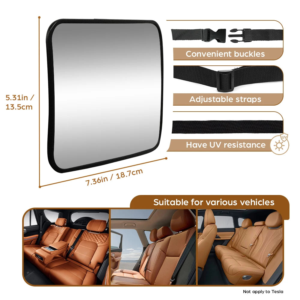Shatterproof Baby Car Mirror – Universal Rear-Facing Seat Rearview Mirror, Easy Install