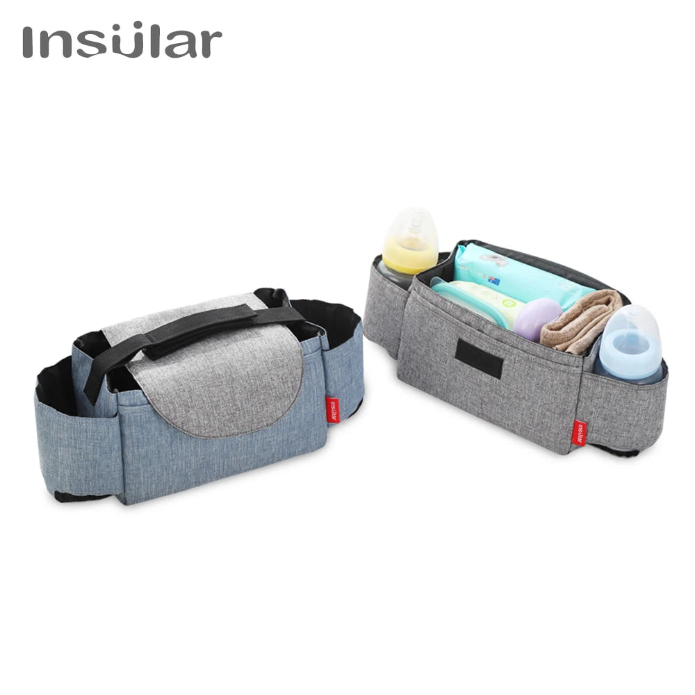 Insulated Baby Bottle Bag & Diaper Organiser – Stroller Mummy Bag for Milk Bottle Storage