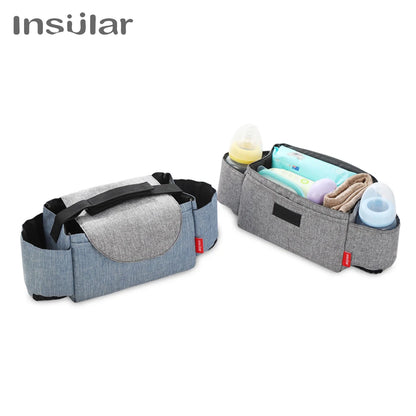 Insulated Baby Bottle Bag & Diaper Organiser – Stroller Mummy Bag for Milk Bottle Storage