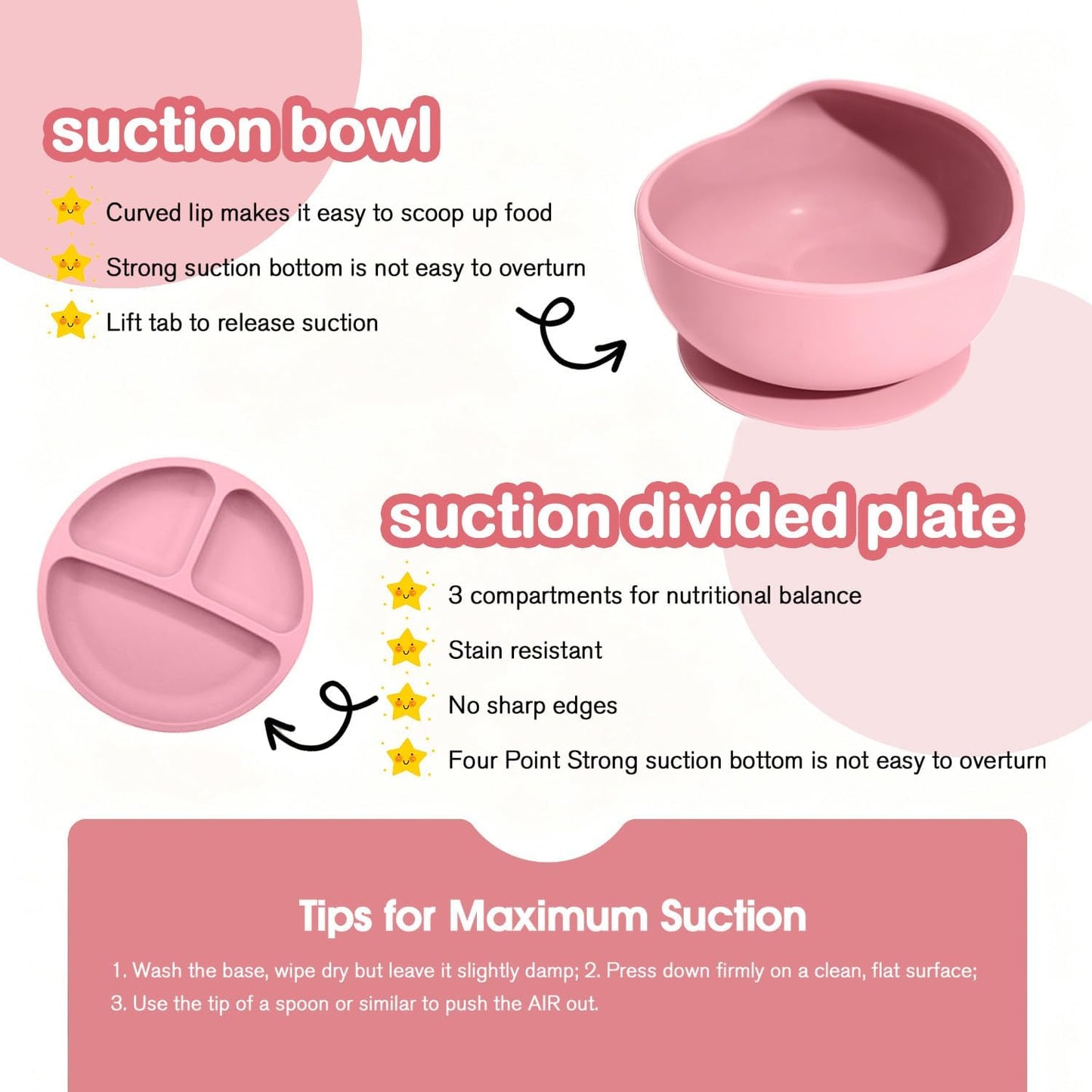 8-Piece Silicone Baby Feeding Set – Pink image 6