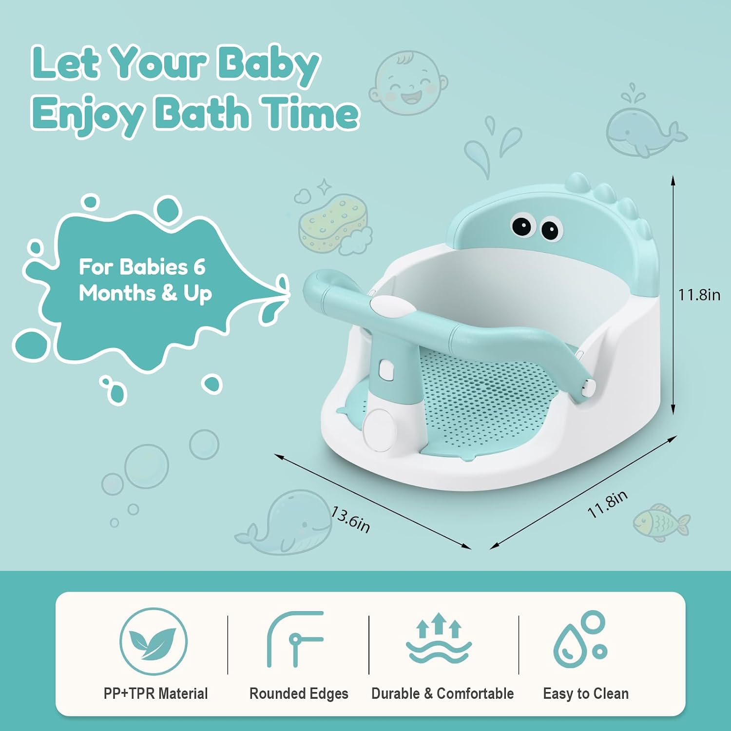 Green baby bath seat image 2
