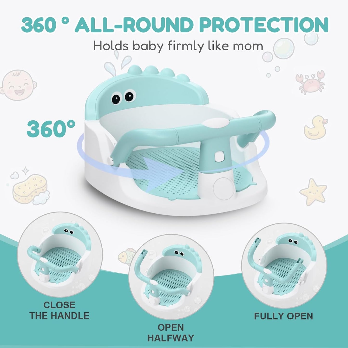 Green baby bath seat image 4