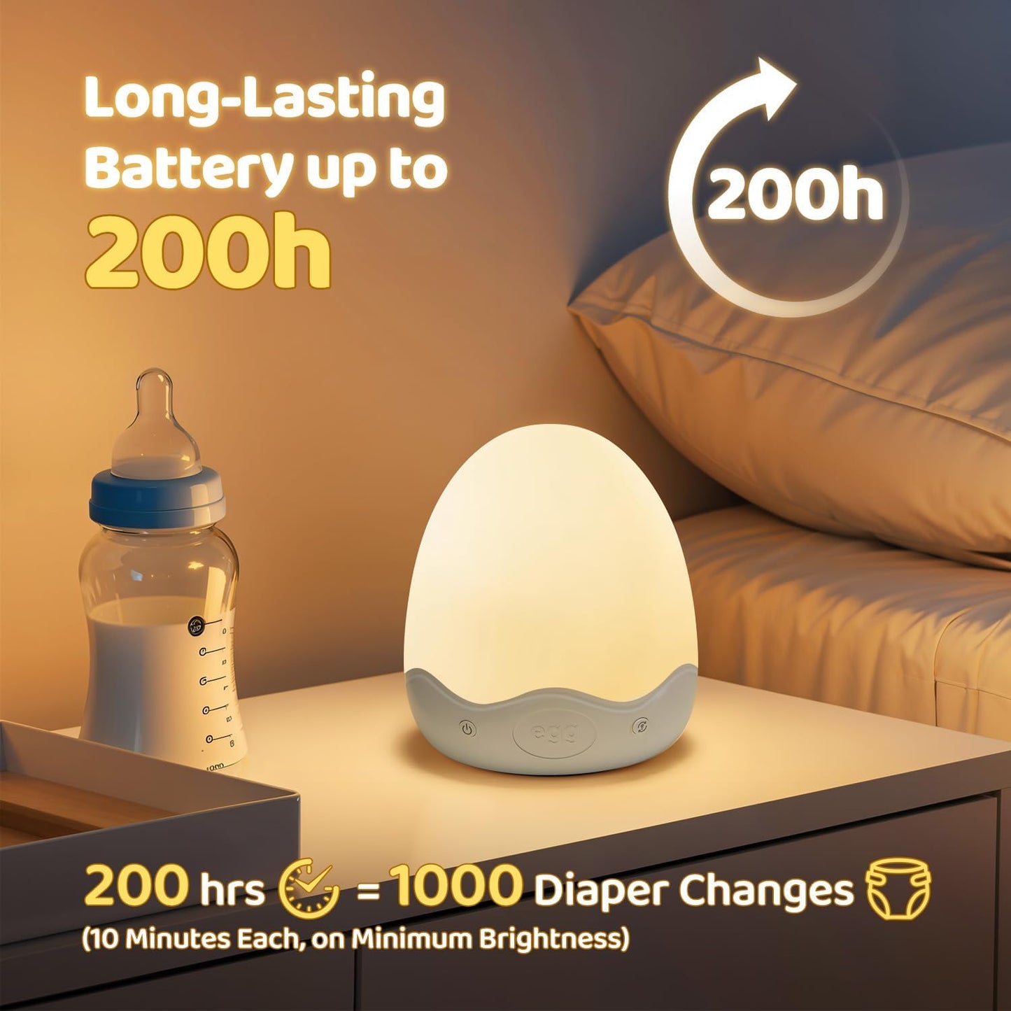 Rechargeable 10-Colour Nursery Egg Night Light image 4