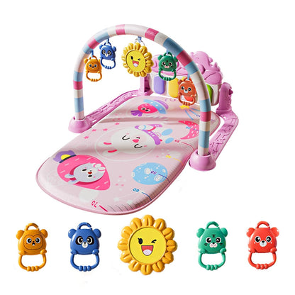 Musical Baby Piano Play Gym with Lights & 5 Hanging Toys