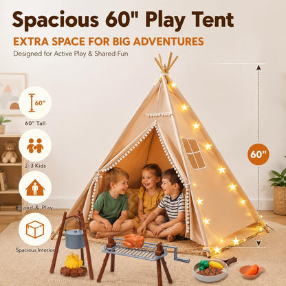 Foldable Kids Teepee Play Tent & Indoor Playhouse image 2