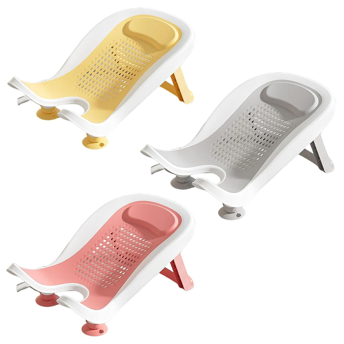 Yellow foldable newborn bath support image 4