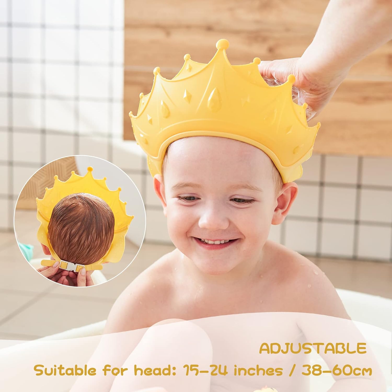 Adjustable baby shampoo shield
